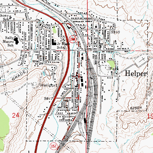 Topographic Map of Helper Police Department, UT