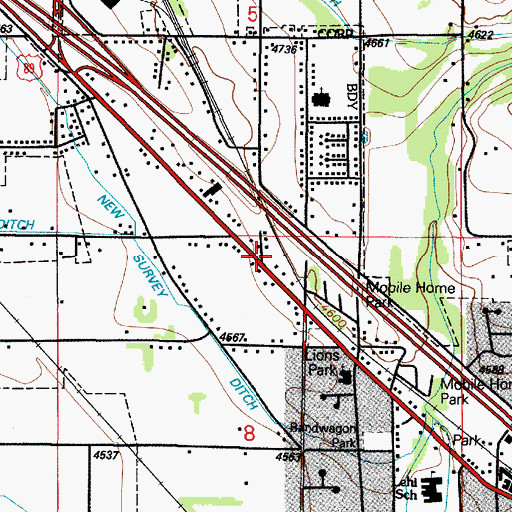 Topographic Map of Lehi Police Department, UT