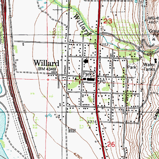 Topographic Map of Willard Police Department, UT
