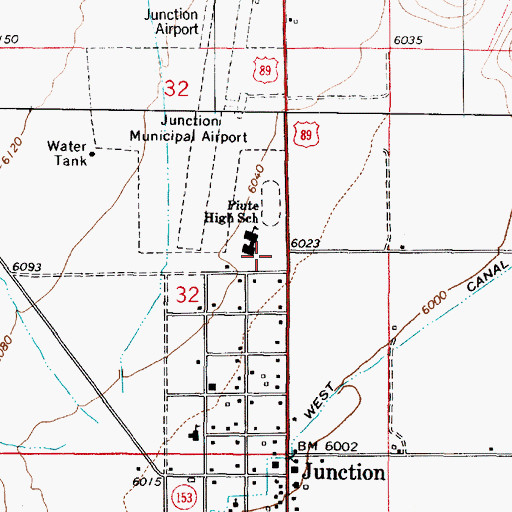 Topographic Map of Piute County Sheriff's Office, UT