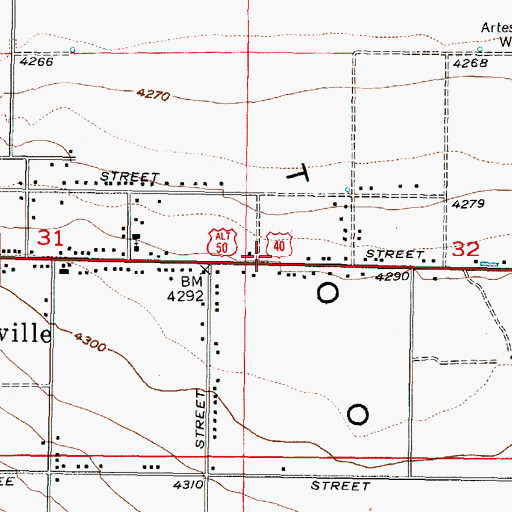 Topographic Map of Grantsville Police Department, UT