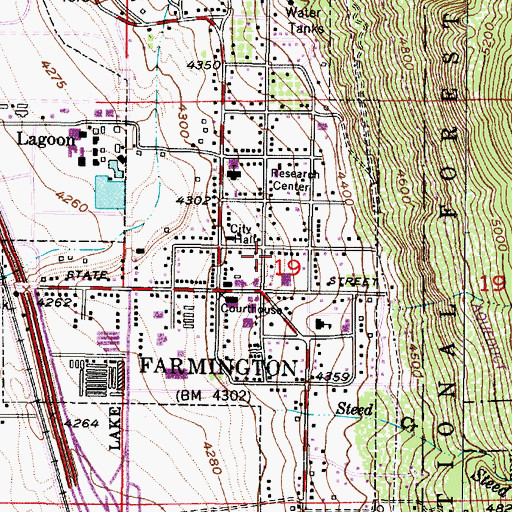 Topographic Map of Farmington City Police Department, UT