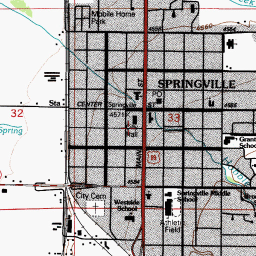 Topographic Map of Springville City Police Department, UT