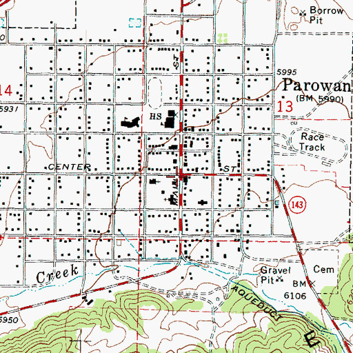 Topographic Map of Parowan Police Department, UT