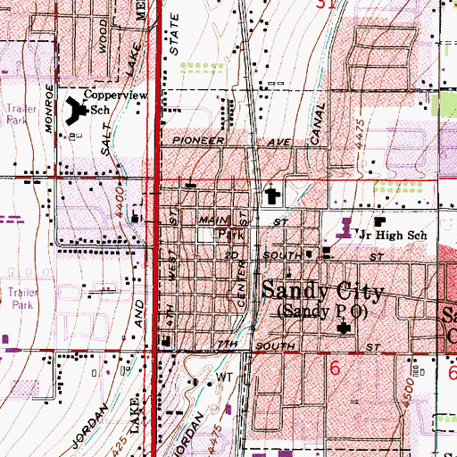 Topographic Map of Sandy City Police Department Substation, UT