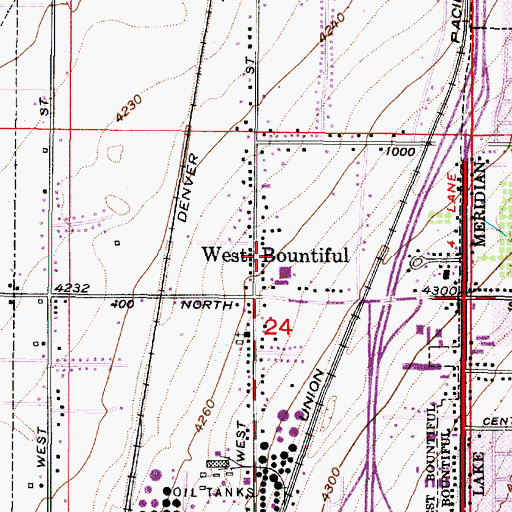 Topographic Map of West Bountiful Police Department, UT