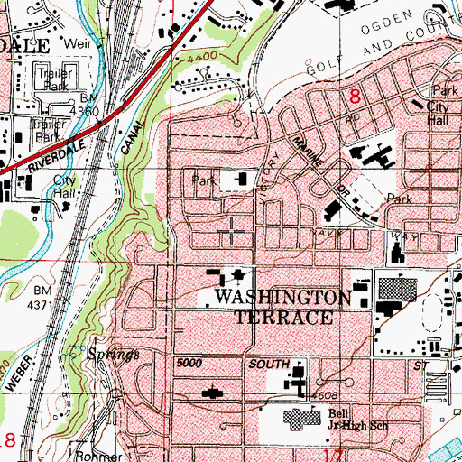 Topographic Map of Washington Terrace Police Department, UT