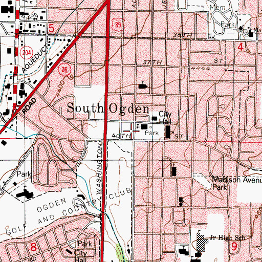 Topographic Map of South Ogden Police Department, UT