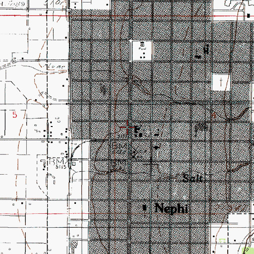 Topographic Map of Nephi City Police Department, UT