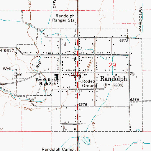 Topographic Map of Rich County Sheriff's Office, UT