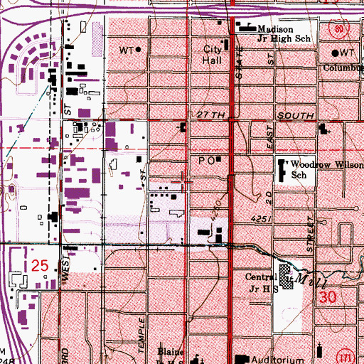 Topographic Map of South Salt Lake Police Department, UT