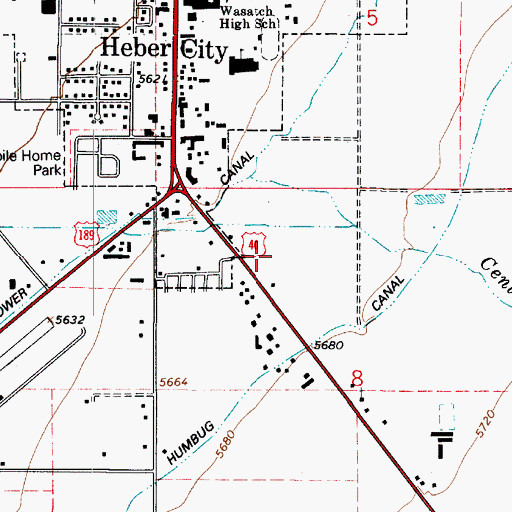 Topographic Map of Wasatch County Sheriff's Office, UT