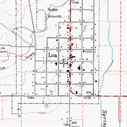 Topographic Map of Wayne County Sheriffs Office, UT