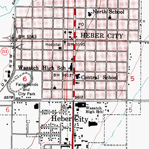 Topographic Map of Heber City Police Department, UT