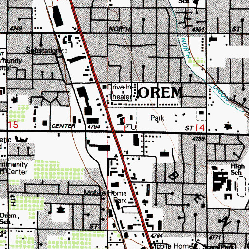 Topographic Map of Orem City Police Department, UT
