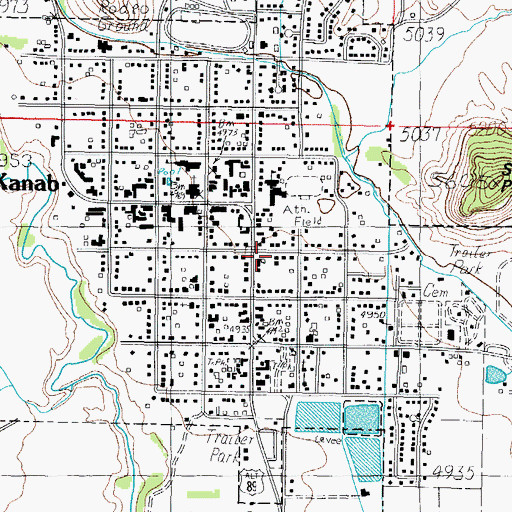 Topographic Map of Kanab City Police Department, UT