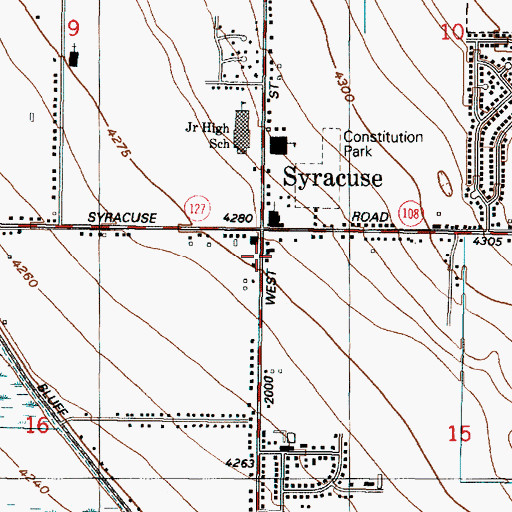 Topographic Map of Syracuse City Police Department, UT