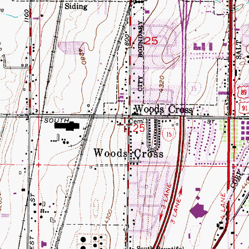 Topographic Map of Woods Cross Police Department, UT