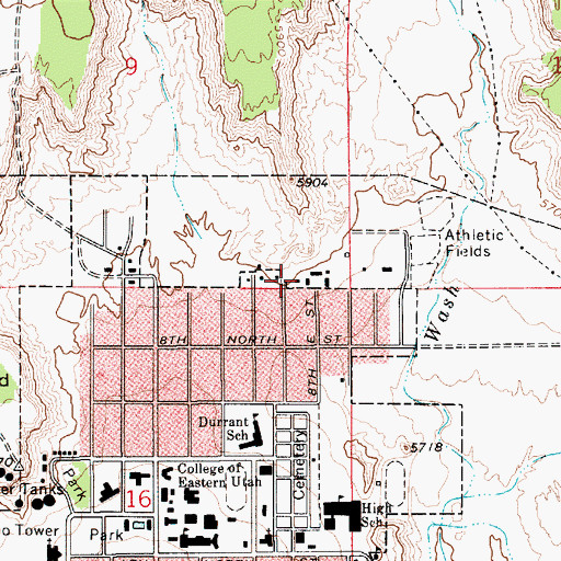 Topographic Map of Price Police Department, UT