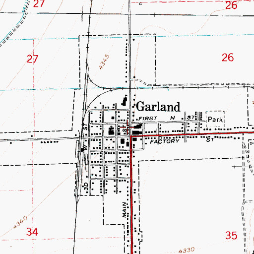 Topographic Map of Garland Police Department, UT