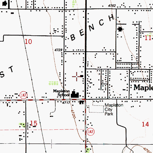 Topographic Map of Mapleton City Police Department, UT