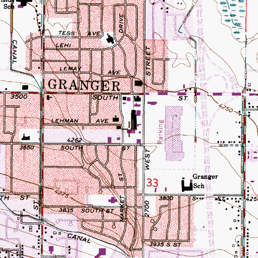 Topographic Map of West Valley City Police Department, UT