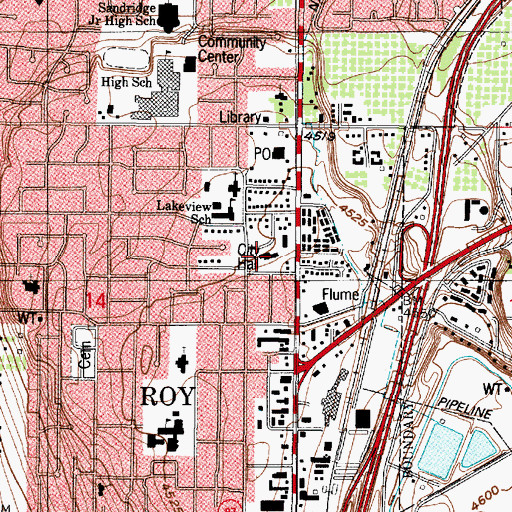 Topographic Map of Roy Police Department, UT