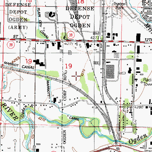 Topographic Map of Weber County Sheriff's Office, UT