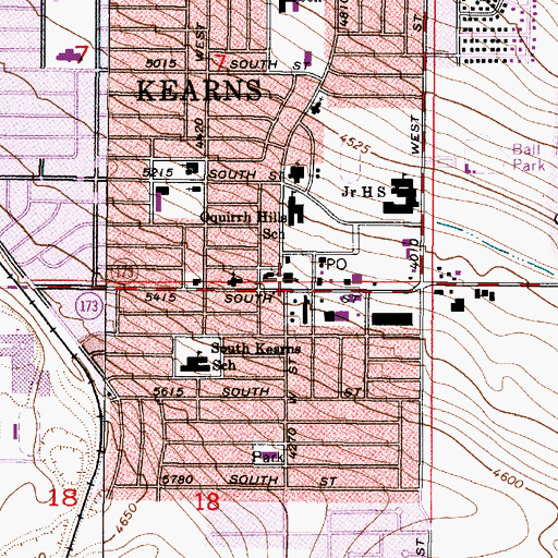 Topographic Map of Unified Police Department of Greater Salt Lake - Kearns Substation, UT