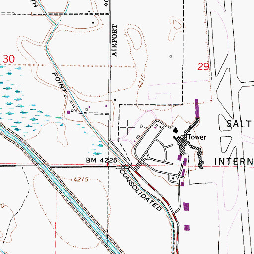 Topographic Map of United States Customs and Border Protection Port of Entry Salt Lake, UT