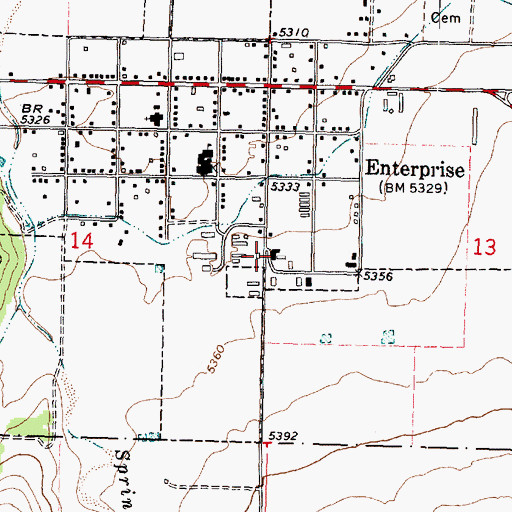Topographic Map of Enterprise Police Department, UT