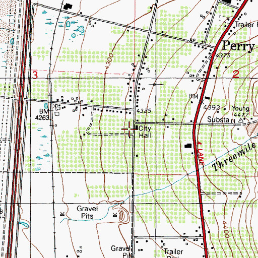 Topographic Map of Perry Police Department, UT