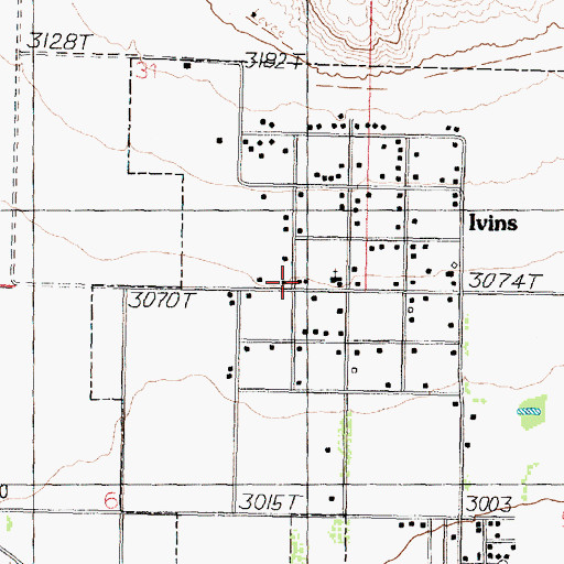 Topographic Map of Ivins Police Department, UT