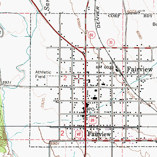Topographic Map of Fairview Police Department, UT