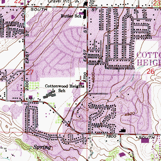 Topographic Map of Salt Lake County Sheriff's Office Cottonwood Heights Precinct, UT