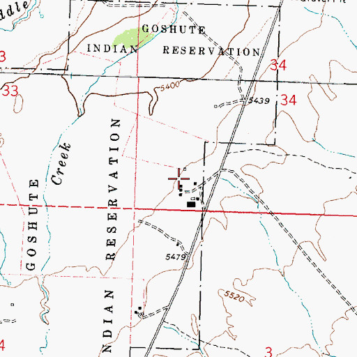 Topographic Map of Goshute Tribal Law Enforcement, UT
