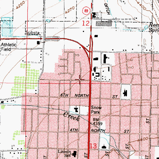 Topographic Map of Utah Highway Patrol Section 1 Brigham City Office, UT