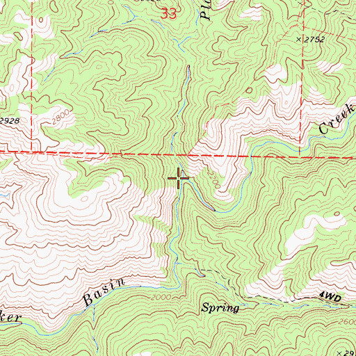 Topographic Map of Placeritas Creek, CA