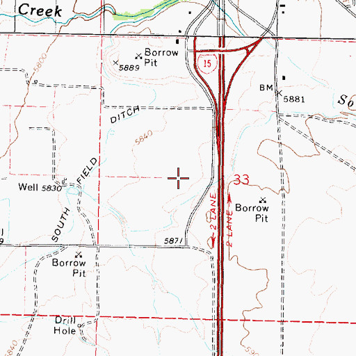 Topographic Map of Utah Highway Patrol Section 11 Beaver Office, UT