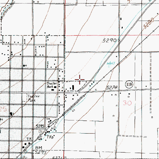 Topographic Map of Utah Highway Patrol Section 10 Richfield Office, UT