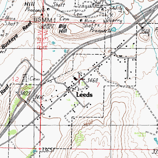 Topographic Map of Leeds Police Department, UT