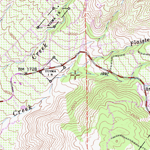 Topographic Map of Plaisted Creek, CA
