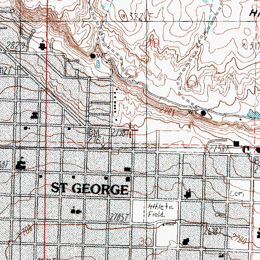 Topographic Map of United States Bureau of Indian Affairs Paiute Field Office, UT