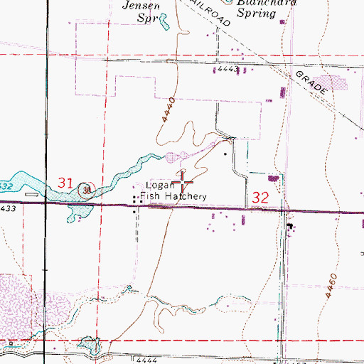 Topographic Map of Utah Highway Patrol Section 1 Logan Office, UT