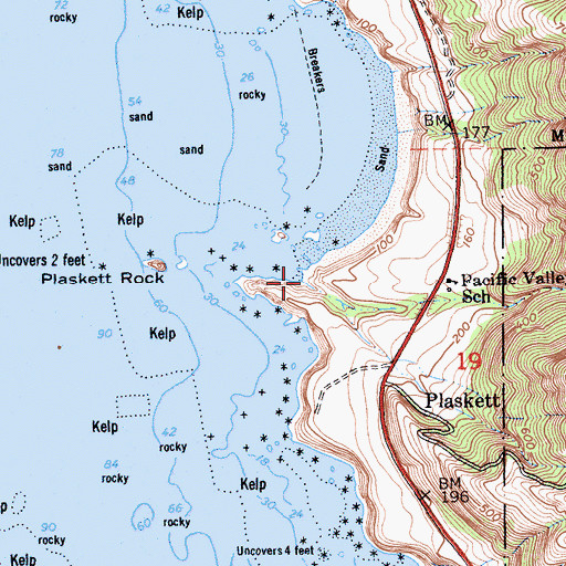 Topographic Map of Plaskett Creek, CA