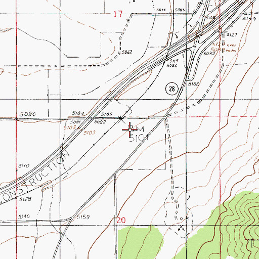 Topographic Map of Utah Highway Patrol - Juab Office, UT