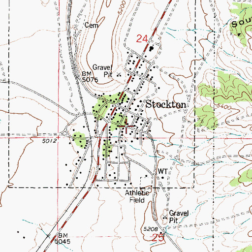Topographic Map of Stockton Police Department, UT