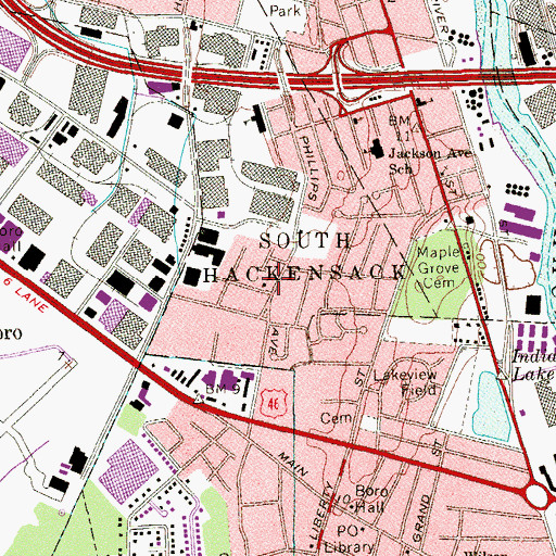 Topographic Map of South Hackensack Police Department, NJ