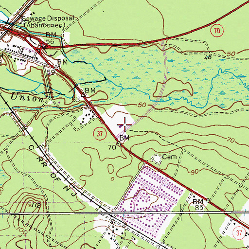 Topographic Map of Manchester Township Police Department, NJ