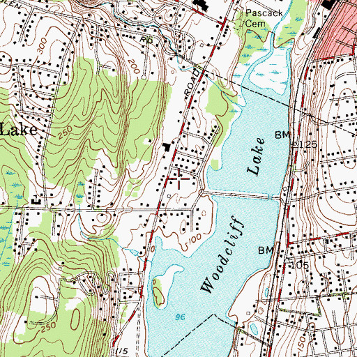 Topographic Map of Woodcliff Lake Police Department, NJ